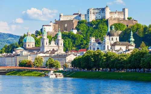 Salzburg fortress open-top sightseeing bus